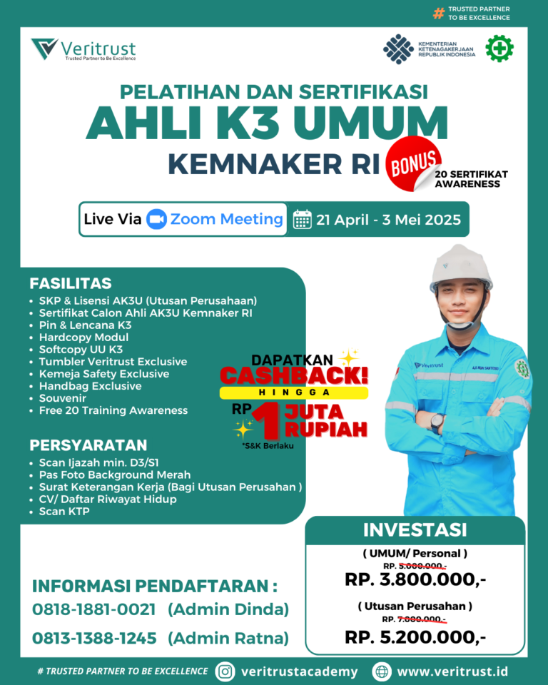 Sertifikasi Ahli K3 Umum Kemnaker RI