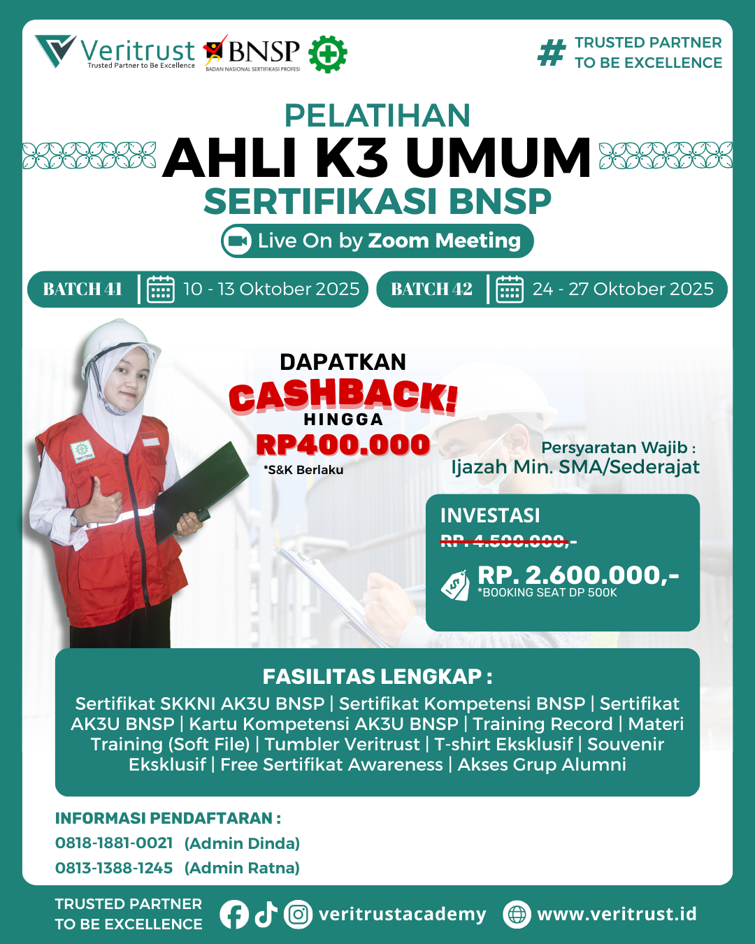 Ahli K3 Umum BNSP ternurah