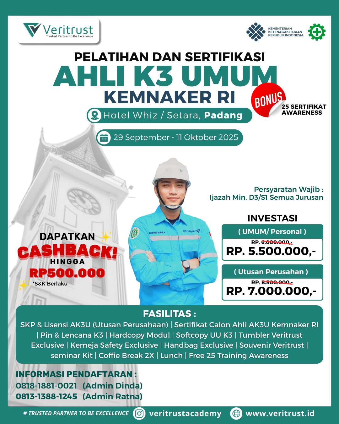 Ahli K3 Umum Padang Sertifikasi Kemnaker RI