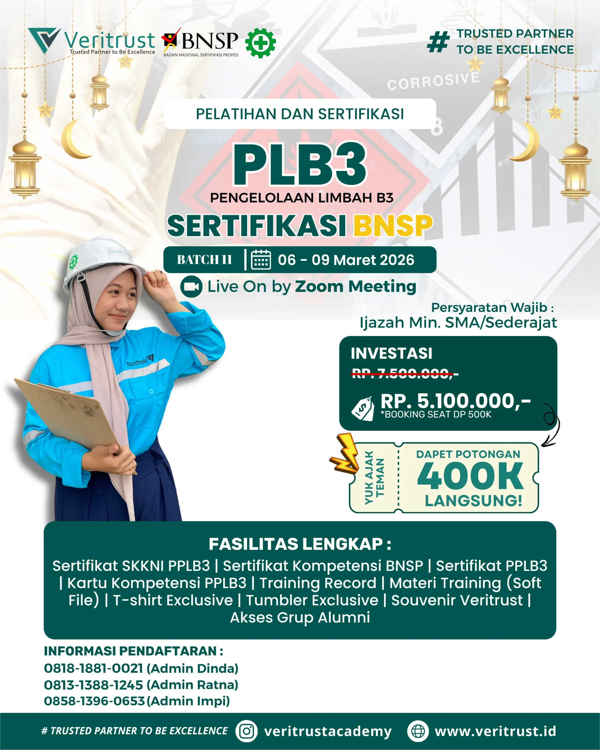 Pelatihan Pengolahan Limbah B3 Sertifikasi BNSP Termurah