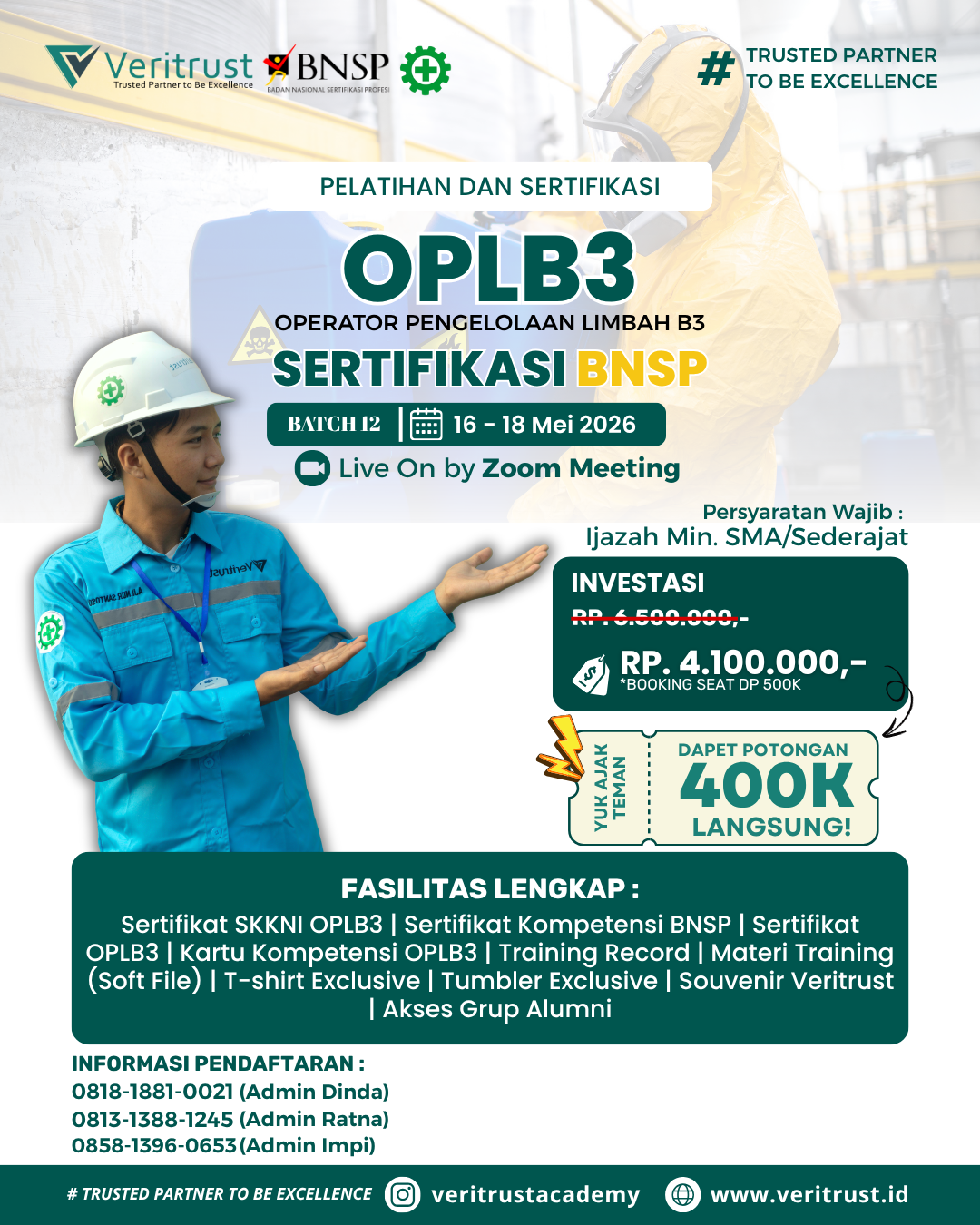 Pelatihan OPLB3 Sertifikasi BNSP