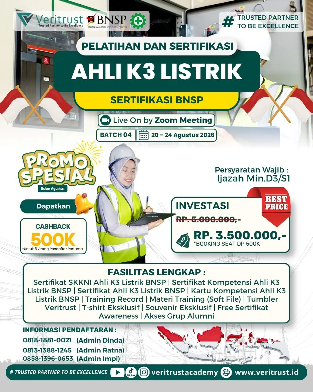 Pelatihan Ahli K3 Listrik Sertifikasi BNSP