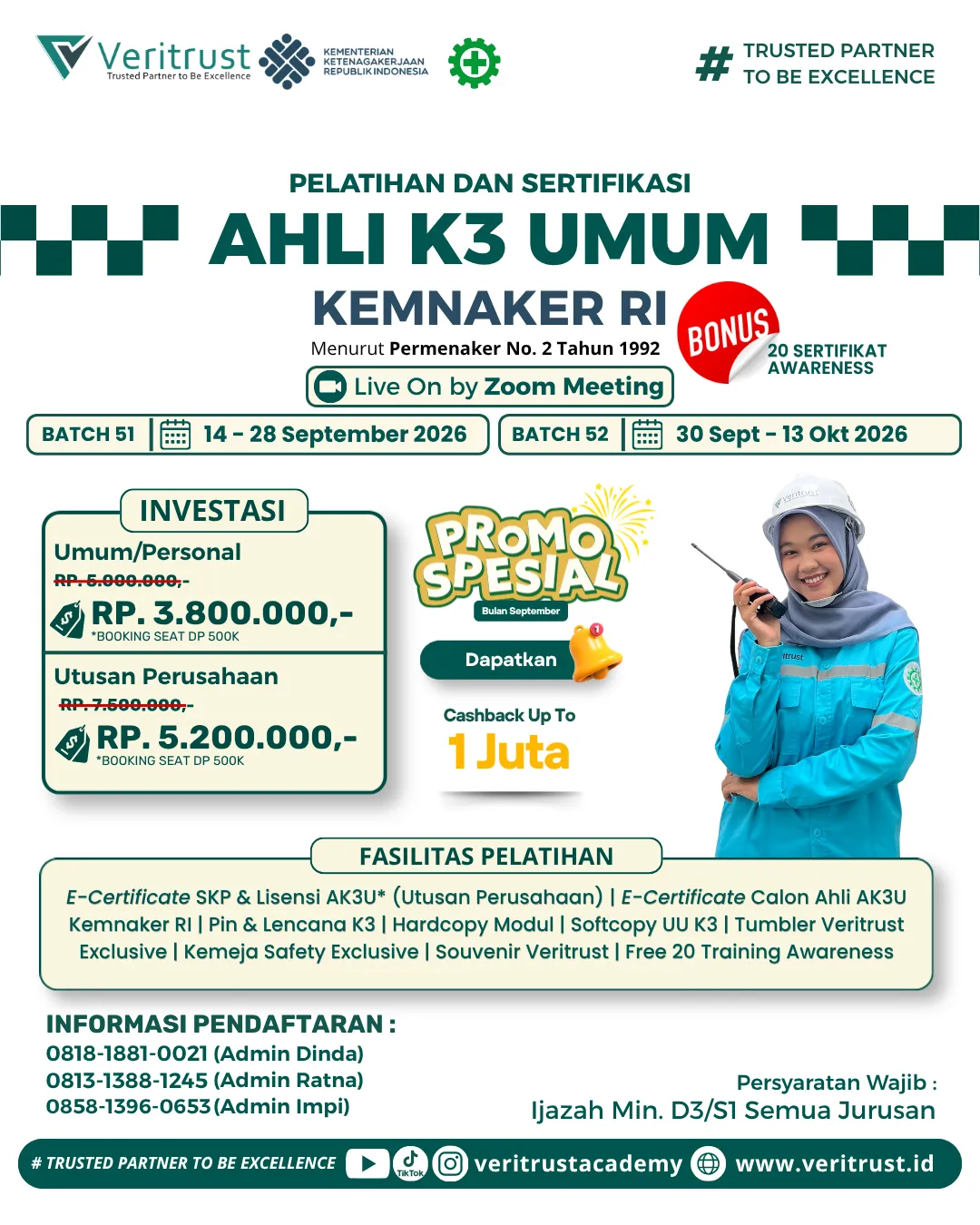 Ahli K3 Umum Kemnaker RI