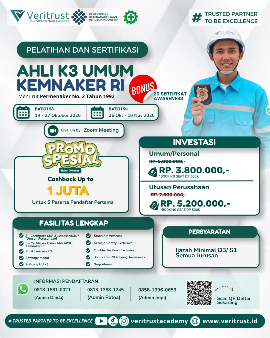 Ahli K3 Umum Kemnaker